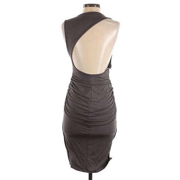 Alieva Dresses & Skirts - Alieva Roched Gray Bodycon Cocktail dress Size Small